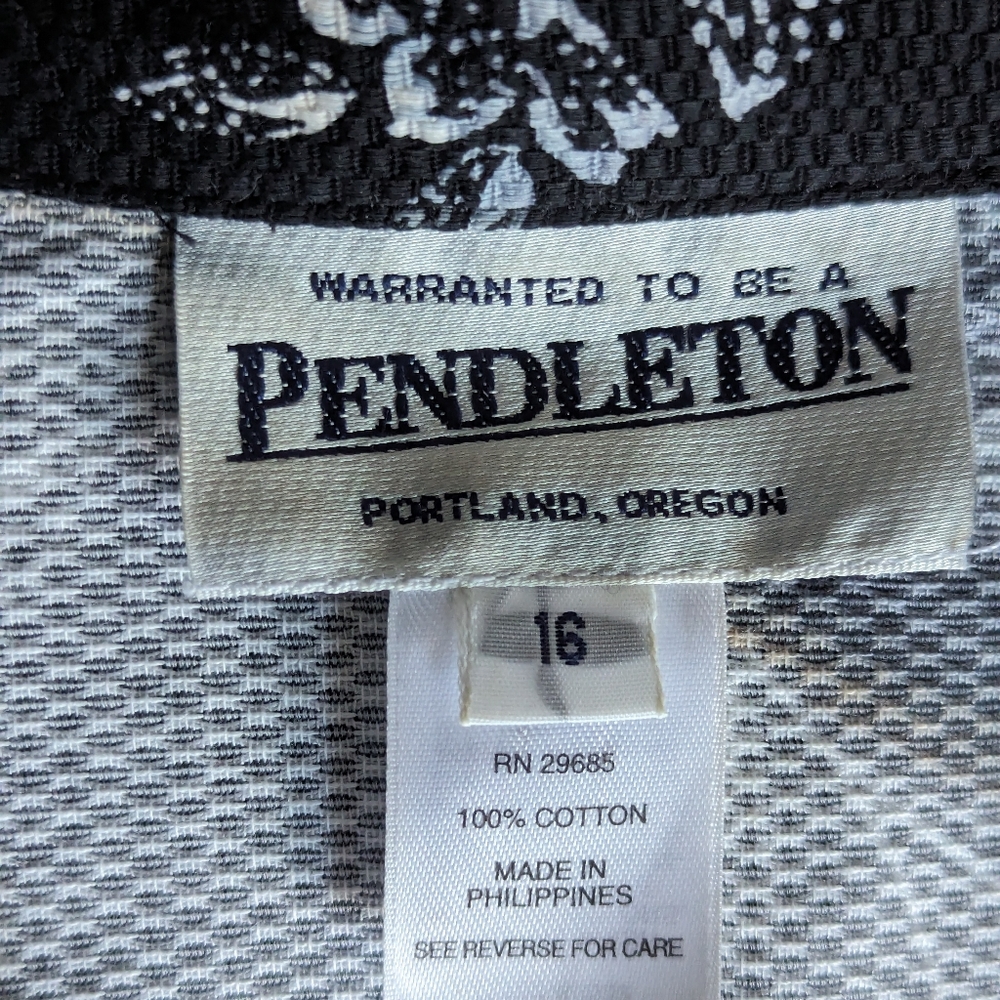 Euc Pendleton Floral Button Down Cotton Shirt Sha… - image 8